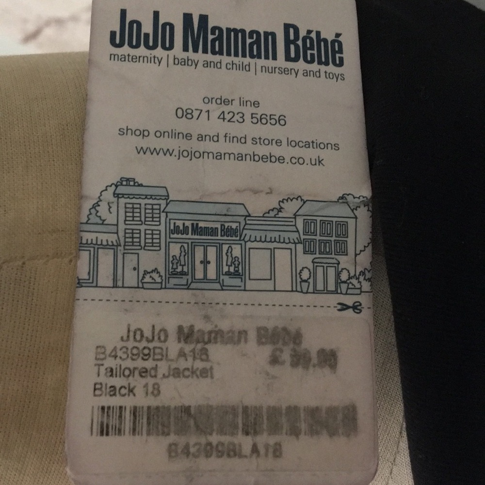 NWT JoJo Maman Bebe Maternity Tailored Jacket Black - Picture 4 of 4